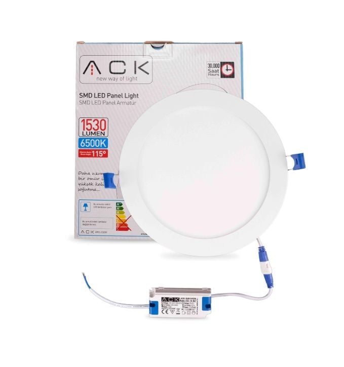 ack-18w-beyaz-6500k-siva-alti-yuvarlak-led-panel-ap01-01830 ACK 18W Beyaz 6500K Sıva Altı Yuvarlak Led Panel AP01-01830 - Görsel 1