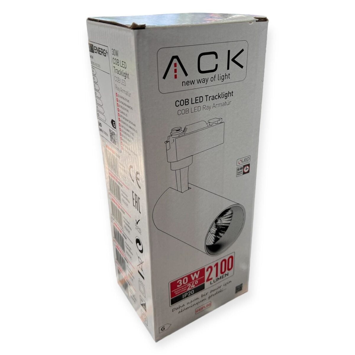 ACK AD30-01130 6500K Beyaz 30W Beyaz Kasa Led Ray Spot - Görsel 3