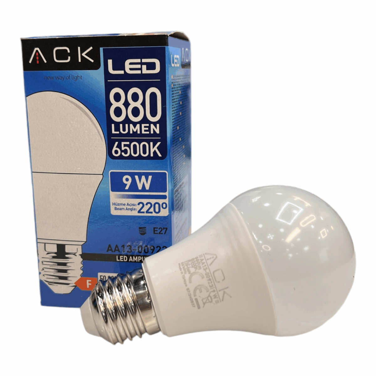 ACK AA13-00923 9W E27 6500K Beyaz A60 Led Ampul - Görsel 2