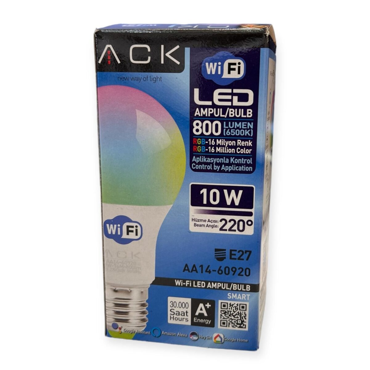 ACK AA14-60920 10W E27 Wi-Fi Akıllı Led Ampul - Görsel 3