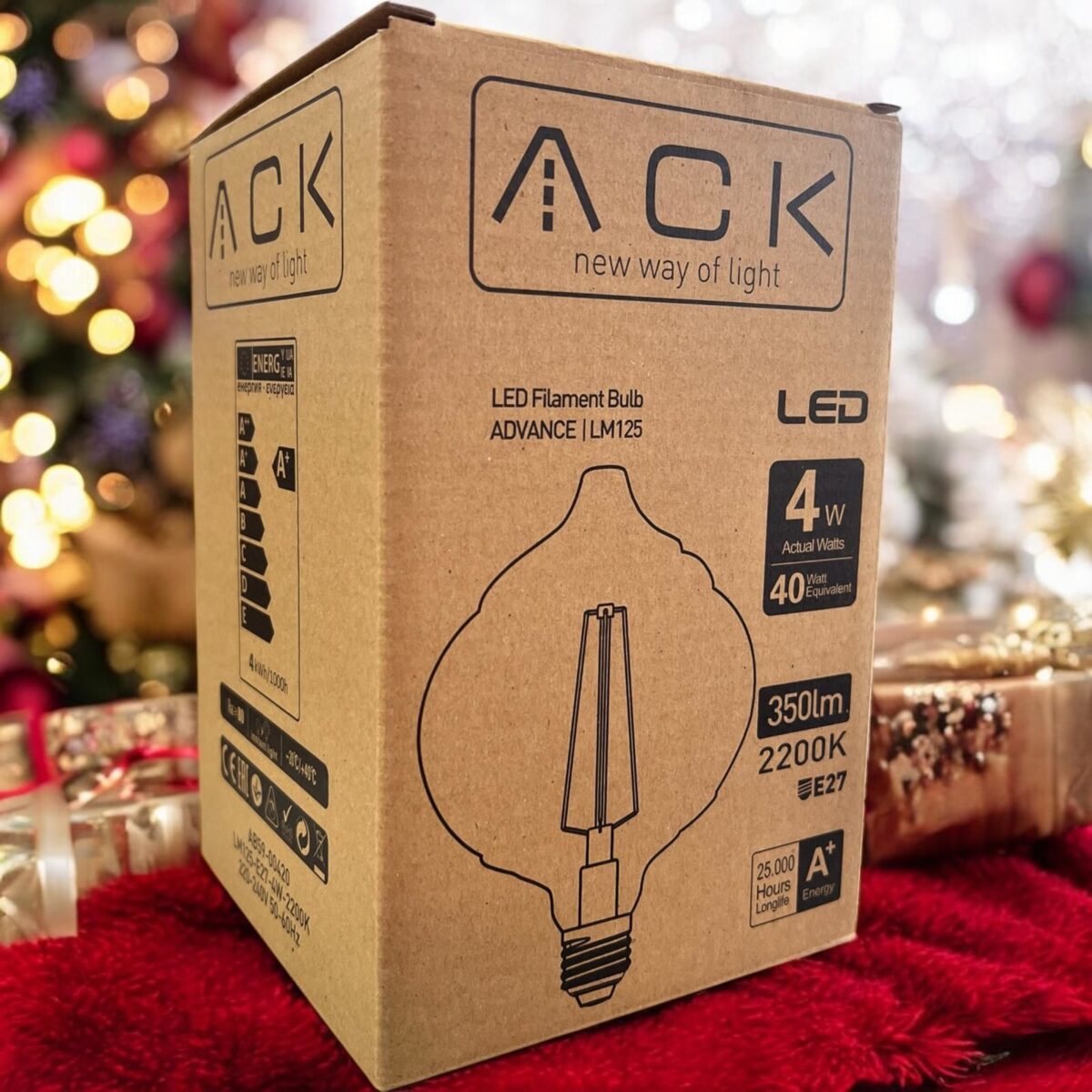 ACK 4W 220-240V E27 2200K G125T Led Rustık Ampul AB59-00420 - Görsel 3