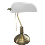 ACK Banker Masa Lambası Beyaz Cam - Altın Govde E27 AF10-00326