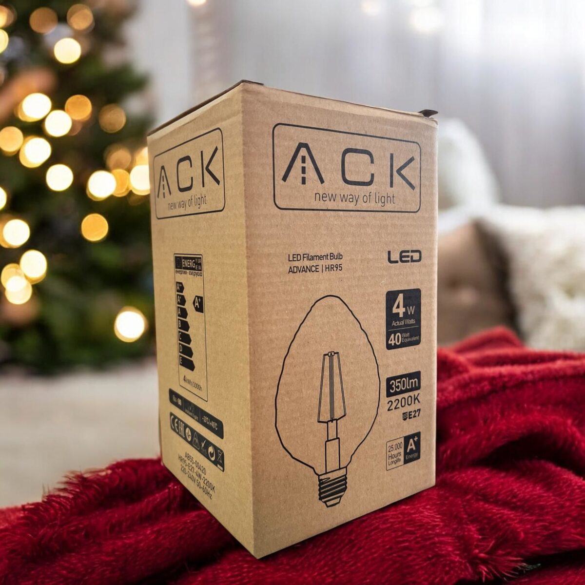 ACK 4W 220-240V E27 2200K G95 Led Rustık Ampul AB55-00420 - Görsel 3