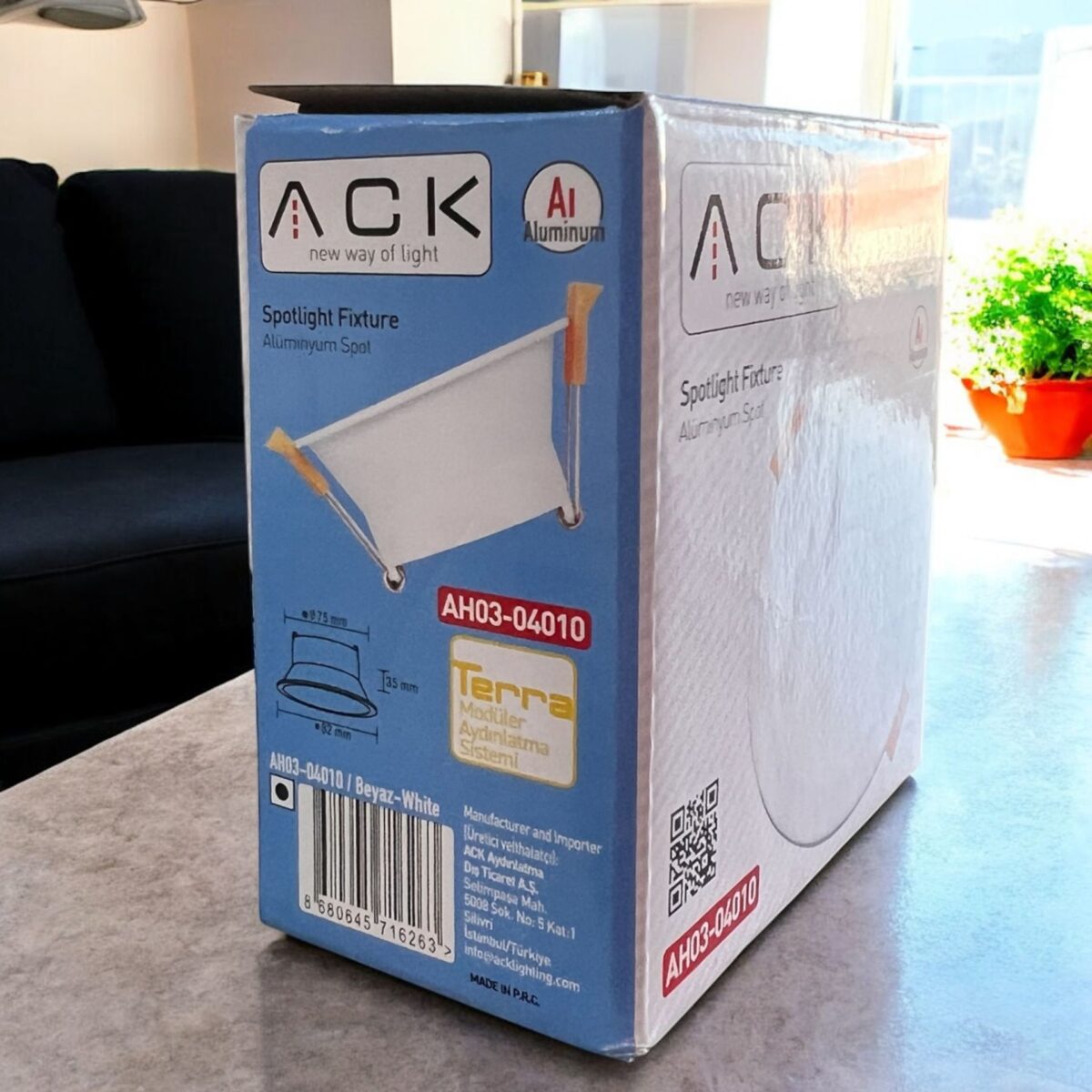 ACK Terra Beyaz Sıva Altı Spotlıght Yuvarlak AH03-04010 - Görsel 2