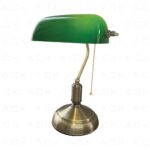 ACK Banker Masa Lambası Yesıl Cam - Eskıtme Govde E27 AF10-00527 - Görsel 2