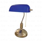 ACK Banker Masa Lambası Mavı Cam - Eskıtme Govde E27 AF10-00627