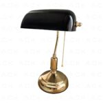 ACK Banker Masa Lambası Sıyah Cam - Altın Govde E27 AF10-00926