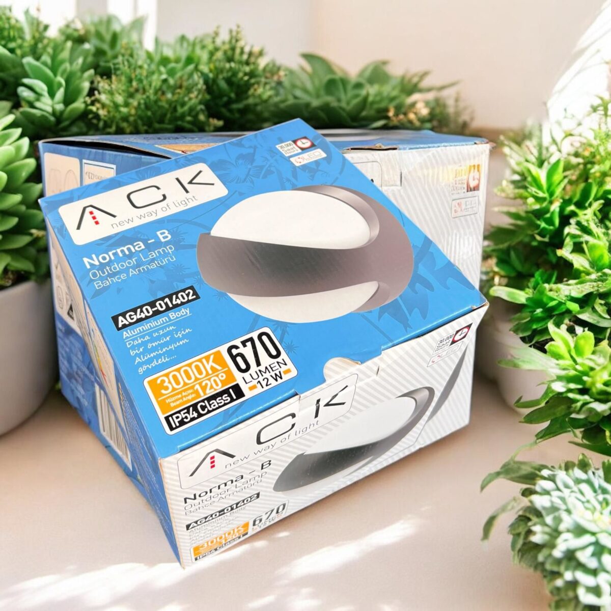 ACK 12W Norma-B Black 3000K Led Bahçe Aplıgı AG40-01402 - Görsel 2