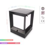 ACK Solar Led Bahçe Armatürü 198X198X260Mm 8W/H Rgb AG60-08891 - Görsel 4