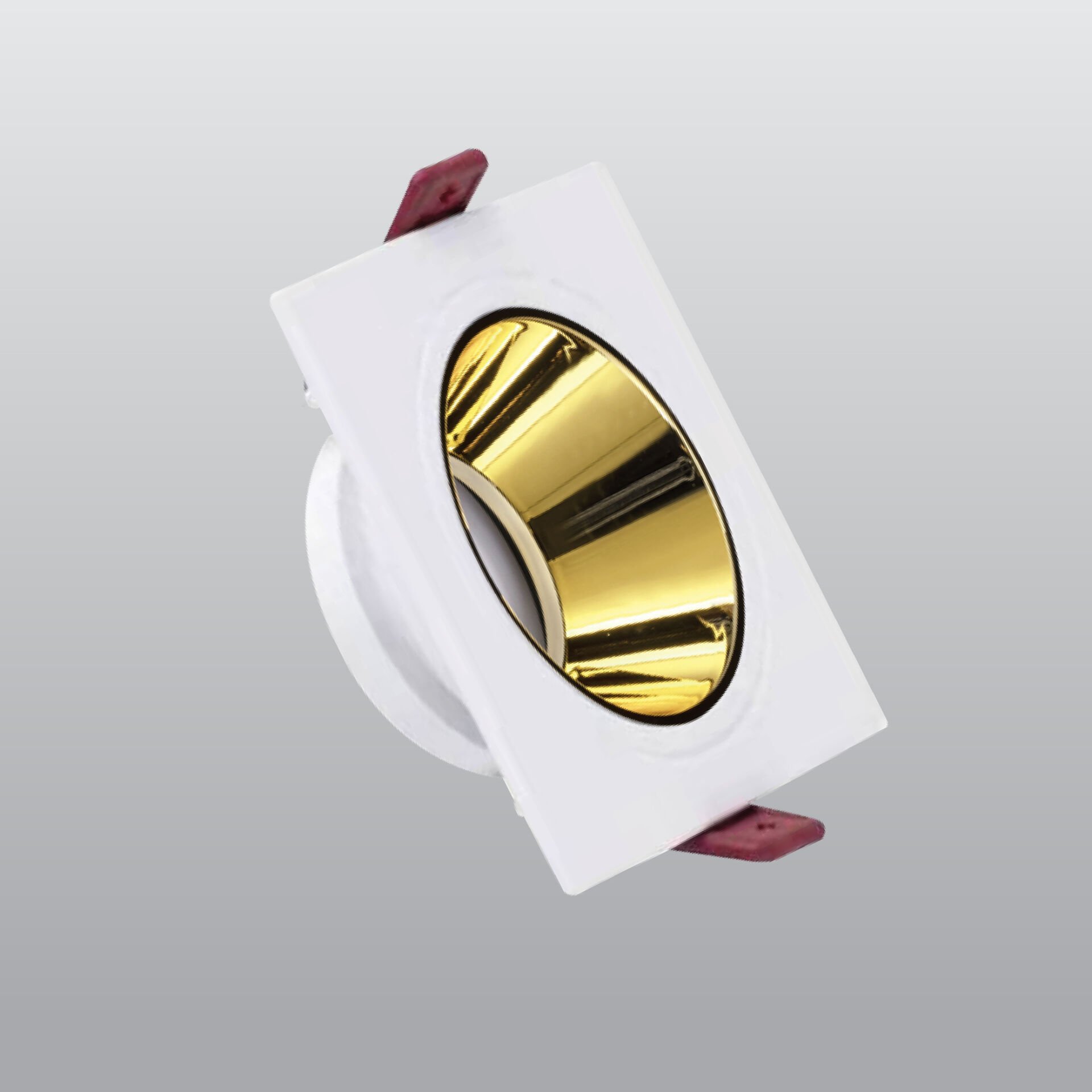 ah03-07010-01 ACK Beyaz Kare Çerçeve / Gold Reflektör Sıva Altı Spotlıght AH03-07010 - Görsel 1