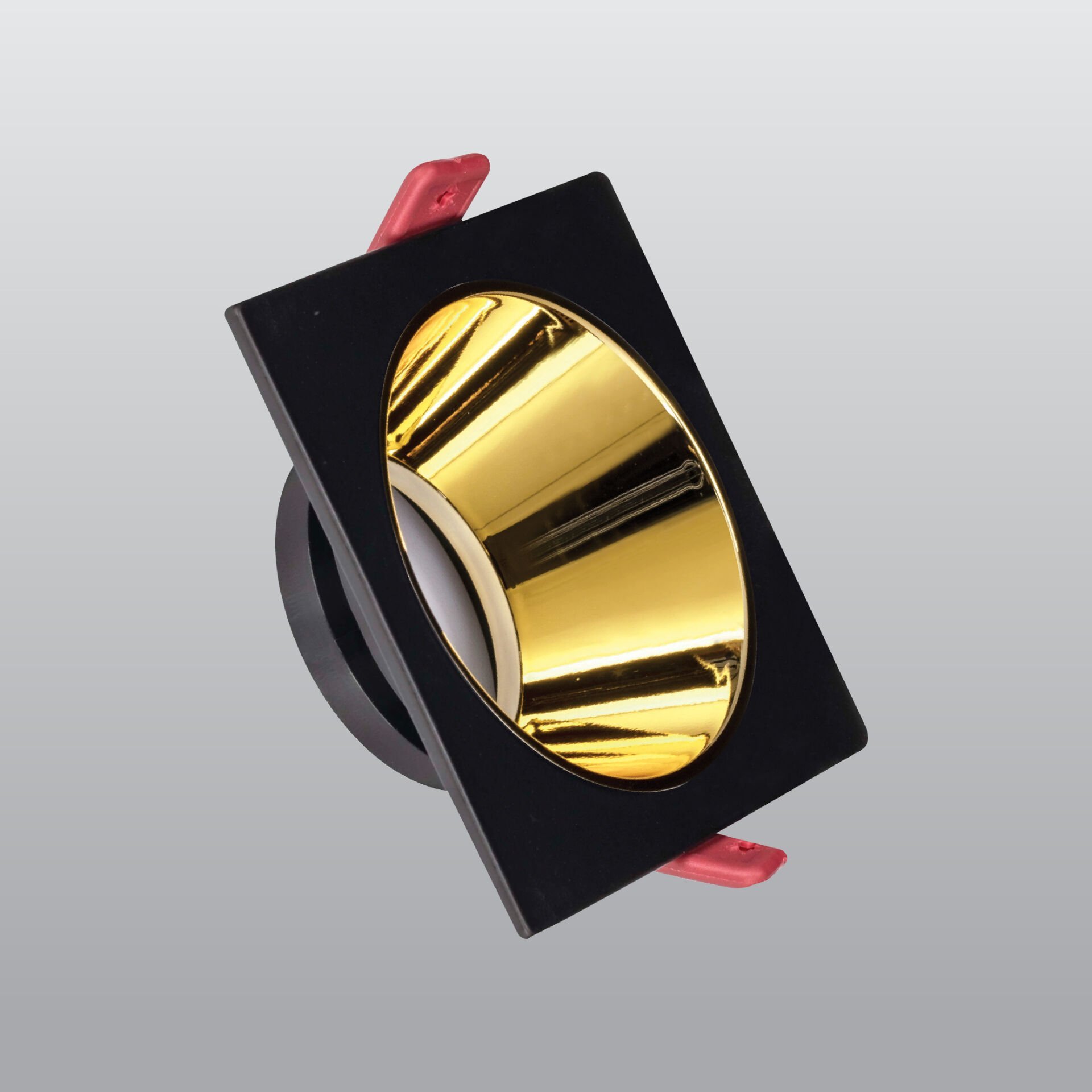 ah03-07011-01 ACK Siyah Kare Çerçeve / Gold Reflektör Sıva Altı Spotlıght AH03-07011 - Görsel 1