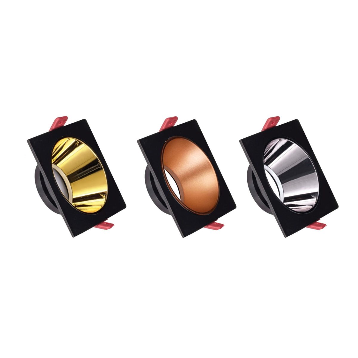 ACK Siyah Kare Çerçeve / Gold Reflektör Sıva Altı Spotlıght AH03-07011 - Görsel 2