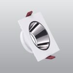 ACK Beyaz Kare Çerçeve / Siyah Krom Reflektör Sıva Altı Spotlıght AH03-07030