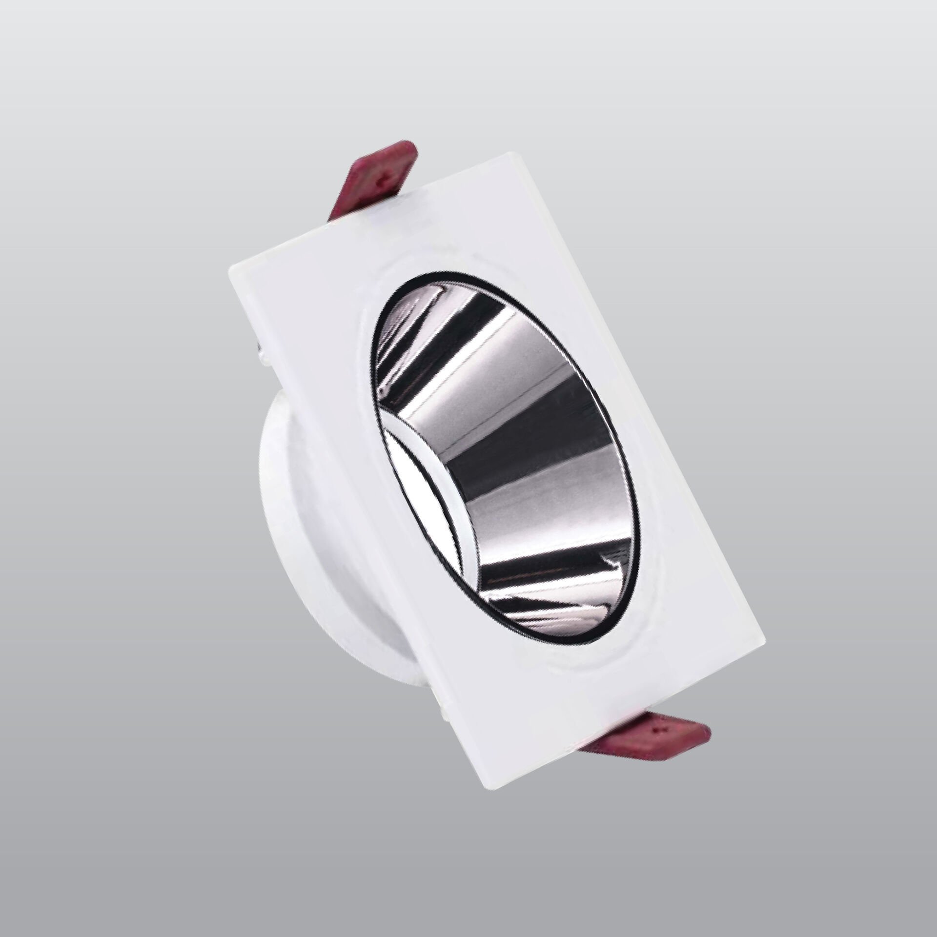 ah03-07030-01 ACK Beyaz Kare Çerçeve / Siyah Krom Reflektör Sıva Altı Spotlıght AH03-07030 - Görsel 1