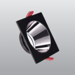 ACK Siyah Kare Çerçeve / Siyah Krom Reflektör Sıva Altı Spotlıght AH03-07031