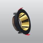 ACK Siyah Yuvarlak Çerçeve / Gold Reflektör  Sıva Altı Spotlıght AH03-07211