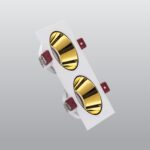 ACK Beyaz Çift Kare Çerçeve / Gold Reflektör Sıva Altı Spotlıght AH03-07310