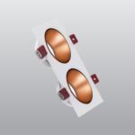 ACK  Beyaz Çift Kare Çerçeve / Sandy Rose Gold Reflektör Sıva Altı Spotlight AH03-07320