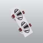 ACK Beyaz Çift Kare Çerçeve / Siyah Krom Reflektör Sıva Altı Spotlıght AH03-07330