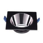 ACK Siyah Kare Çerçeve / Siyah Krom Reflektör Sıva Altı Spotlıght Metal Gövde AH03-08031