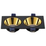 ACK Siyah Çift Kare Çerçeve / Rose Gold Reflektör Sıva Altı Spotlıght Metal Gövde AH03-08321 - Görsel 2