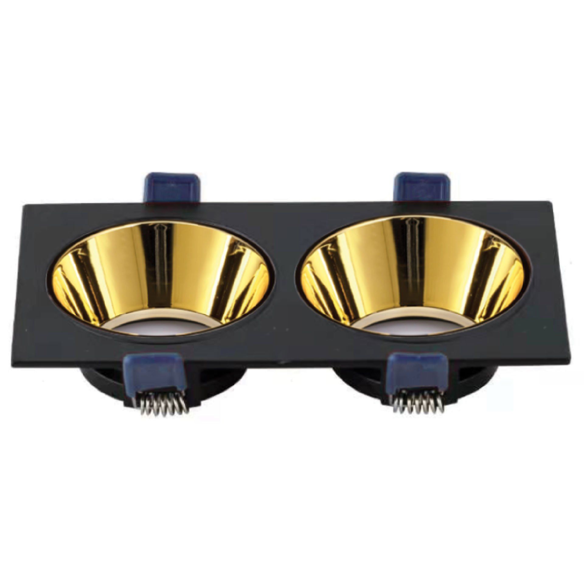 ah03-08321 ACK Siyah Çift Kare Çerçeve / Rose Gold Reflektör Sıva Altı Spotlıght Metal Gövde AH03-08321 - Görsel 1