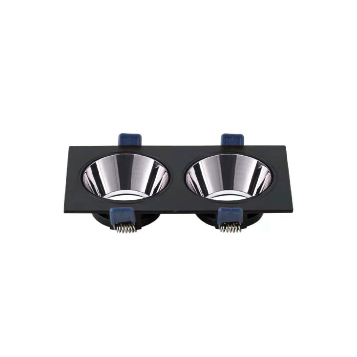 ACK Siyah Çift Kare Çerçeve / Siyah Krom Reflektör Sıva Altı Spotlıght Metal Gövde AH03-08331 - Görsel 2