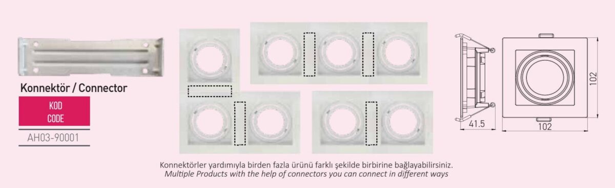 Ack Pc Beyaz Spot Armatür Kare - Görsel 2