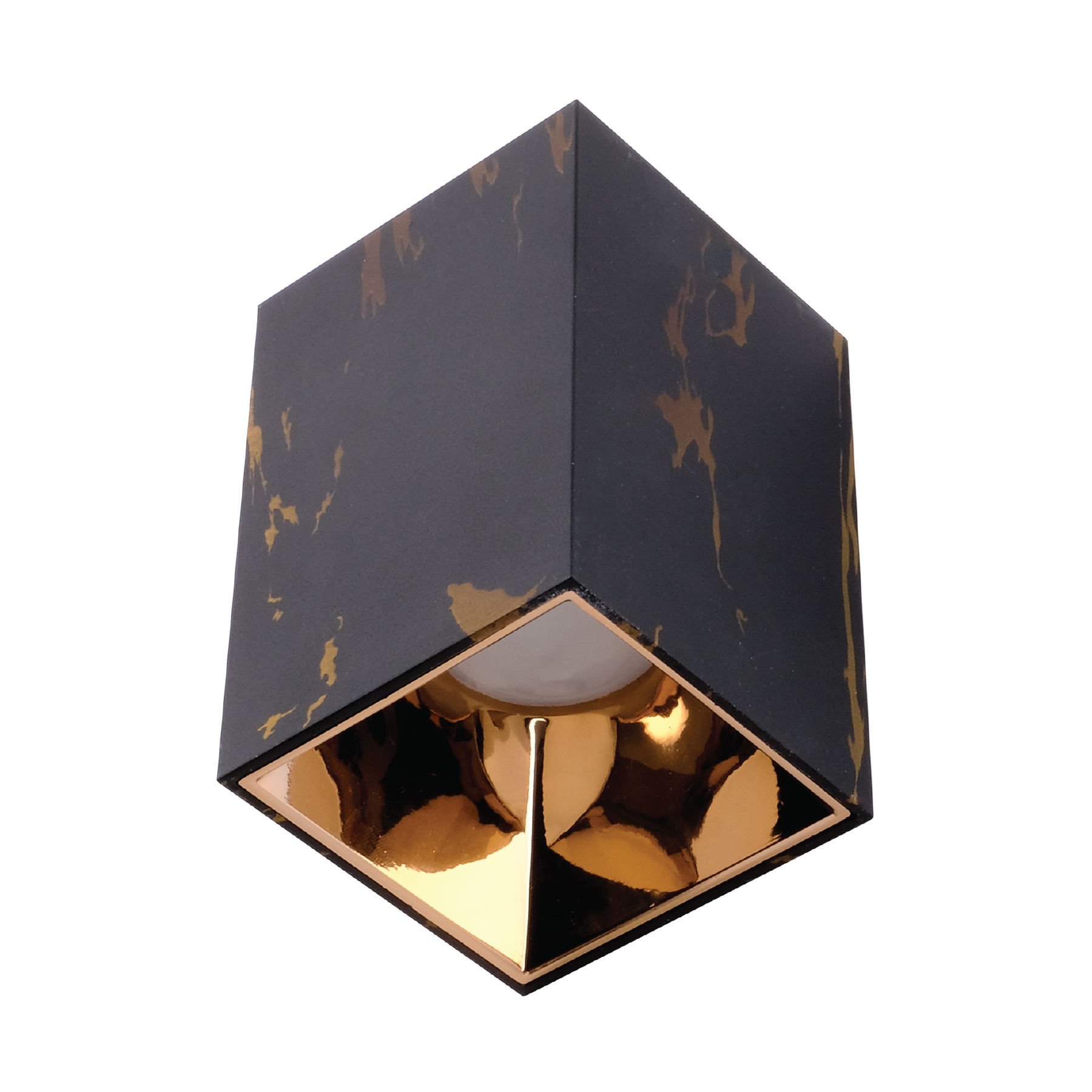 ah12-07504 ACK Sıvaüstü Dekoratif Armatür 74X110Mm   Beyaz Reflektör Siyah Mermer Kasa AH12-07504 - Görsel 1