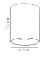 ACK Sıvaüstü Dekoratif Armatür Ø80Mmx110Mm Mat Gül Reflektör Bakır Kasa AH12-08597 - Görsel 3