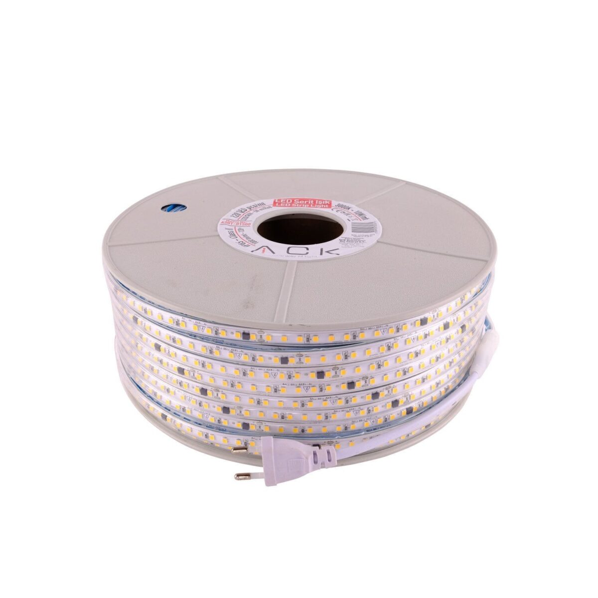 ACK 3535 120 Led/Metre 3000K 220V  Şerit Led Ip65 10Mmx5Mm AS01-01500 - Görsel 3