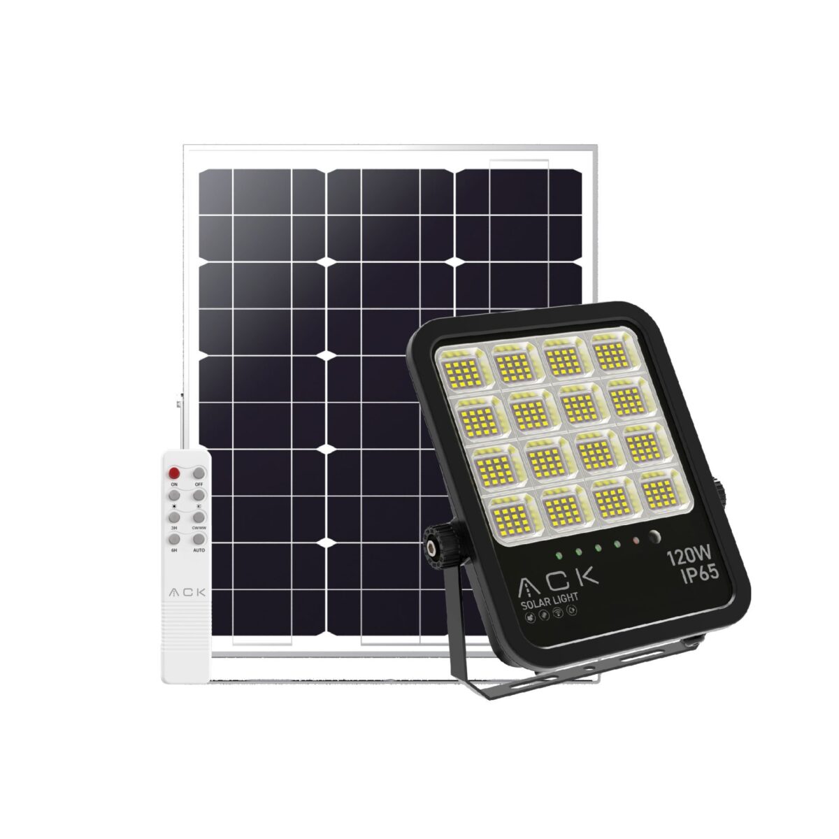 ACK 120W Solar Led Projektör 6500K-4000K-3000K Ayarlanabilir  Ip65 AT66-19192 - Görsel 2