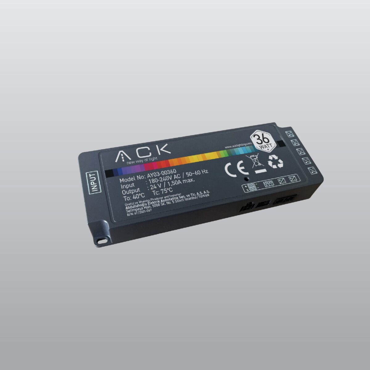 ACK AB01-02213 24V Alüminyum Led Bar 4000K 2Mt  El Sensörlü Komple Set - Görsel 3