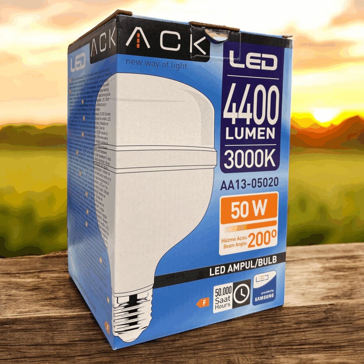 ACK 50W 220-240V E27 3000K T140 Led Ampul AA13-05020 - Görsel 2