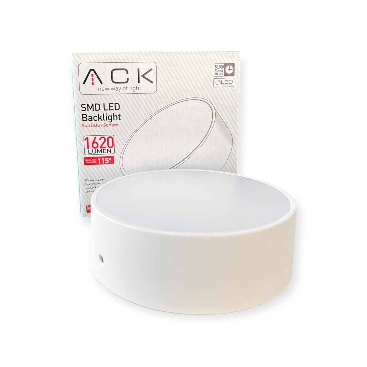 ACK 18W Beyaz 6500K Siva Üstü Yuvarlak Led Panel AP05-01830 - Görsel 3