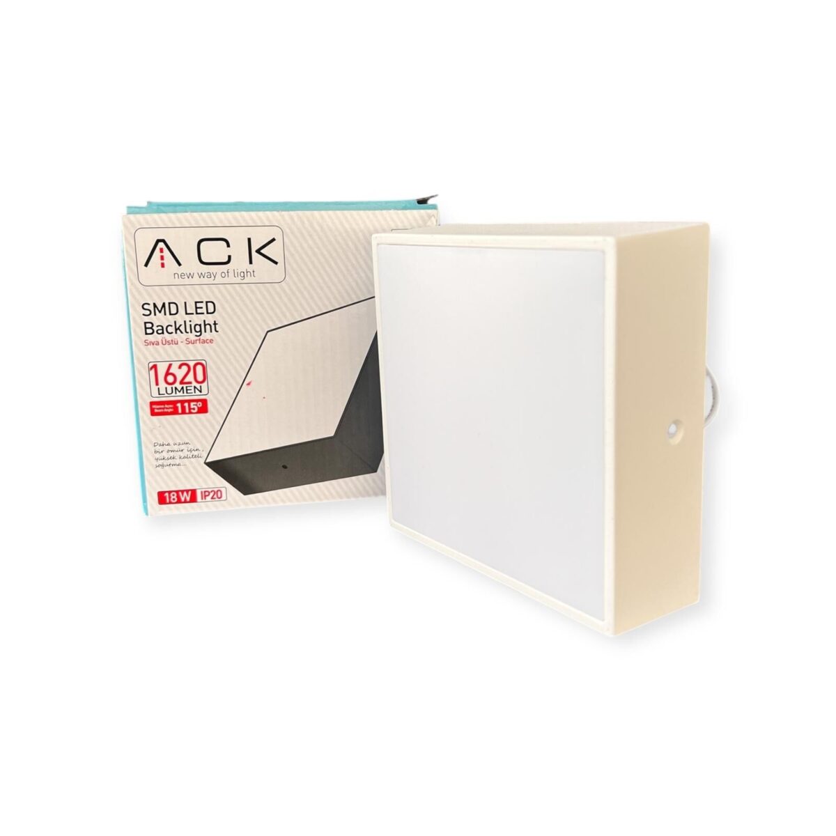 Ack 18W Beyaz 4000K Sıva Üstü Kare Led Backlıght Panel Ap06-01810 - Görsel 3